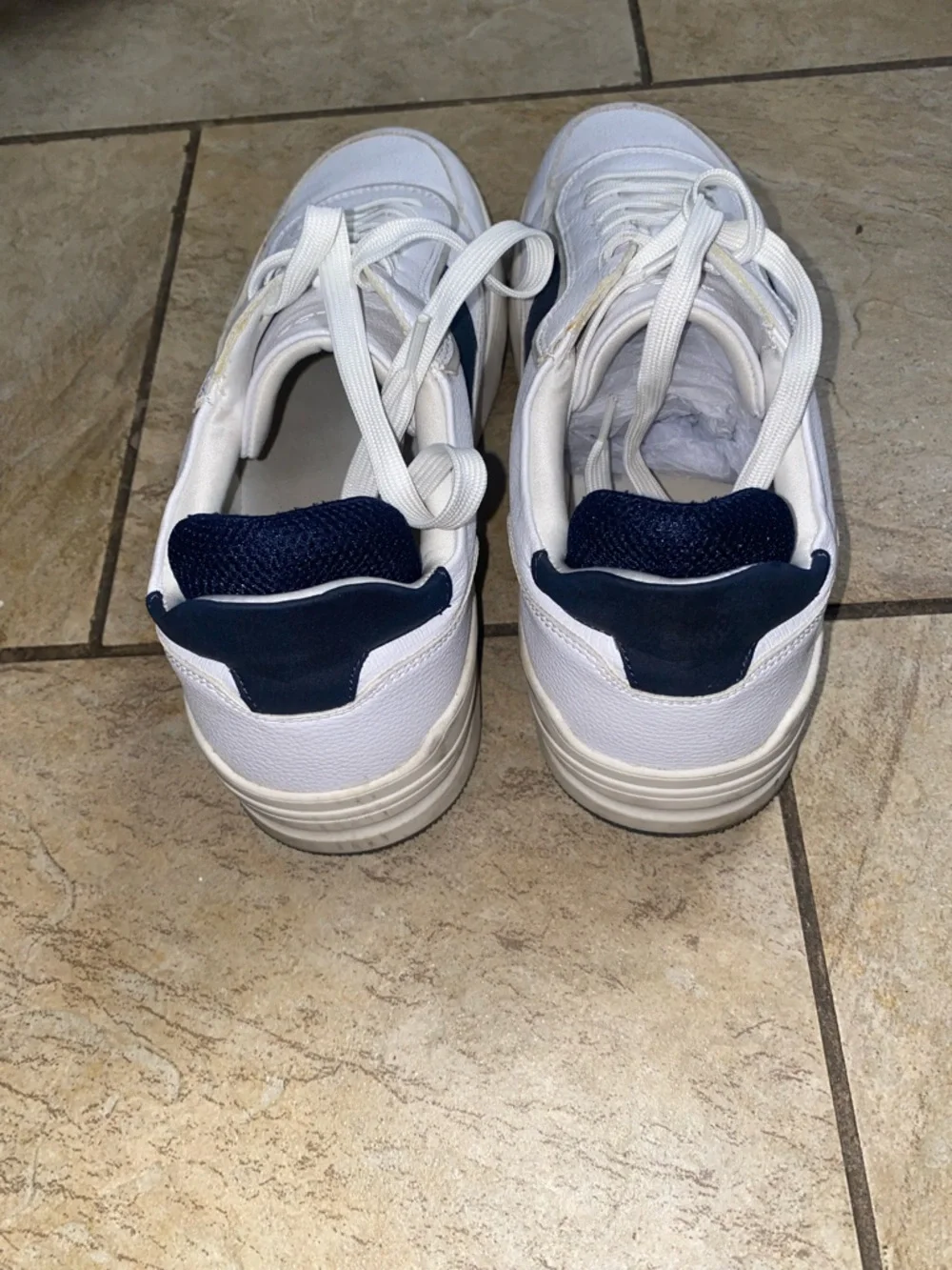 Aldo White and Navy Low-Top Sneakers